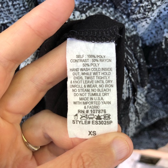 Comfy USA Layered Dress Size XS Black Gray Check Tiered Gathered 3/4 Sleeve - Picture 10 of 14